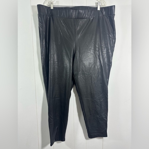 torrid Pants - Torrid Size 4 (4X) Plus Womens Black Faux Leather Casual Pull On Leggings